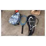 2 TENNIS RACKETS AND TENNIS BAG