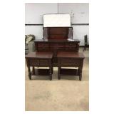 6 PC QUEEN SIZE BEDROOM SET: DARK CHERRY FINISH