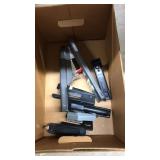 BOX OF STAPLERS AND OFFICE