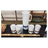 ROSENTHAL MC PORCELAIN PITCHER & DRINKING MUGS