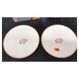 PAIR OF PORCELAIN PIG PLATES
