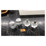 4 SALT AND PEPPER SHAKERS, 2 HAVE STERLING LIDS