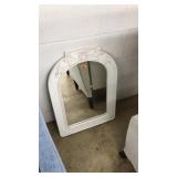 WHITE FRAMED MIRROR WITH ANGELS