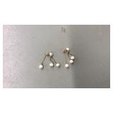 14K YG & PEARL EARRINGS