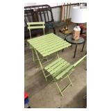 METAL OUTDOOR TABLE AND CHAIR SET, FOLDING