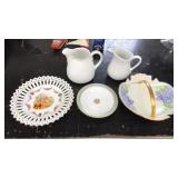 5 PC. PORCELAIN PLATES AND PITCHERS