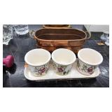 PLANTERS: CERAMIC AND COPPER