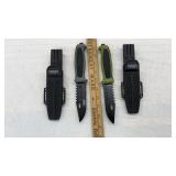(2) DEFENDER XTREME FIXED BLADE KNIVES W/SHEATH