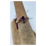14K YG RING W/ AMEYTHST STONE