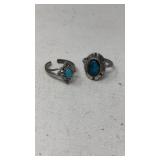 2 STERLING & TURQUOISE RINGS