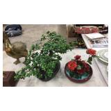 2 PC FAUX FLORALS