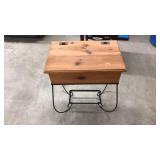 WOODEN BOX ON STAND