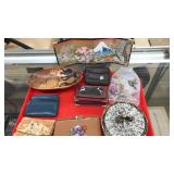 TRAY OF ASST COLLECTIBLES, WALLETS, ETC