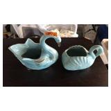 2 BLUE SWAN PLANTERS