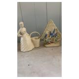 2 POTTERY GLAZED PLANTERS