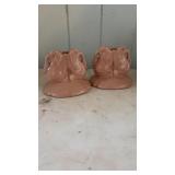 VNTG POTTERY SWAN CANDLESTICK HOLDERS