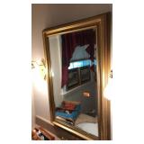 BEVELLED EDGE GOLD GILT FRAMED WALL MIRROR