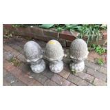 (3) CONCRETE ARTICHOKE GARDEN STATUES