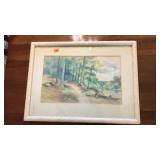 OIL ON CANVAS DATED 1845 FORREST SCENE FRAMED
