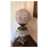 VICTORIAN GONE W/ THE WIND LIONS HEAD PARLOR LAMP
