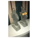 PAIR OF 8' GLASS FISH DOOR STOPS