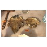 2 BRASS ASH TRAYS