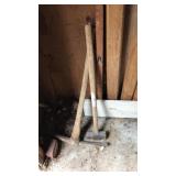 PICK AXE AND SLEDGE HAMMER
