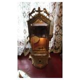 ORNATE VINTAGE LIGHTED BRASS VANITY MIRROR