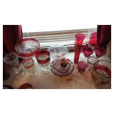 COLL OF CLEAR TO RUBY GLASSWARE