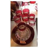 COLL OF CLEAR TO RUBY GLASSWARE