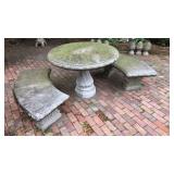 CONCRETE TABLE & CURVED BENCHES