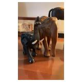 2 CARVED ELEPHANT FIGURALS