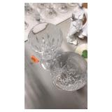 PAIR OF CRYSTAL STEM WINE GLASSES