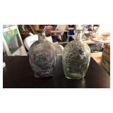 PAIR OF GENERAL WASHINGTON GLASS FLASKS