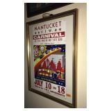 VINTAGE FRAMED NANTUCKET V.F.W CARNIVAL POSTER