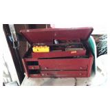 LARGE METAL TOOL BOX W/CONTENTS