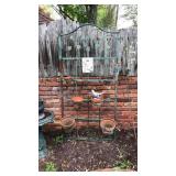 WROUGH IRON GARDEN TRELLIS WITH ASST. POTS