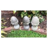 (3) CONCRETE ACTICHOKE GARDEN STATUES
