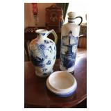 3 PC DELFT HAND PAINTED POTTERY