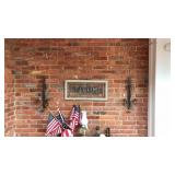 PAIR OF METAL OUTDOOR WALL SCONCES