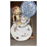 TRAY OF ASST CHINA, COLLECTIBLES, ETC