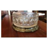 SILVER RIMMED PRESSED GLASS BOWL