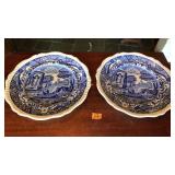 COPELAND SPODE ITALIAN ENLGISH 2 PC PLATE SET