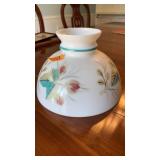 HAND PAINTED LRG OPAL MILK GLASS SHADE