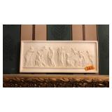 WHITE PLASTER BAS-RELIEF PLAQUE