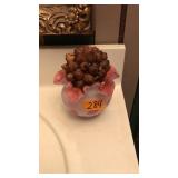 FENTON CRANBERRY OPALSCENT COIN SPOT BOWL