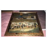 CHINESE FRAMED SILK SCREEN ART