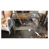 METAL AND GLASS DECORATIVE TABLE
