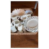 COLLECTION OF ASST MILK GLASS
