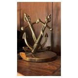 PAIR OF BRASS ANCHOR BOOK ENDS